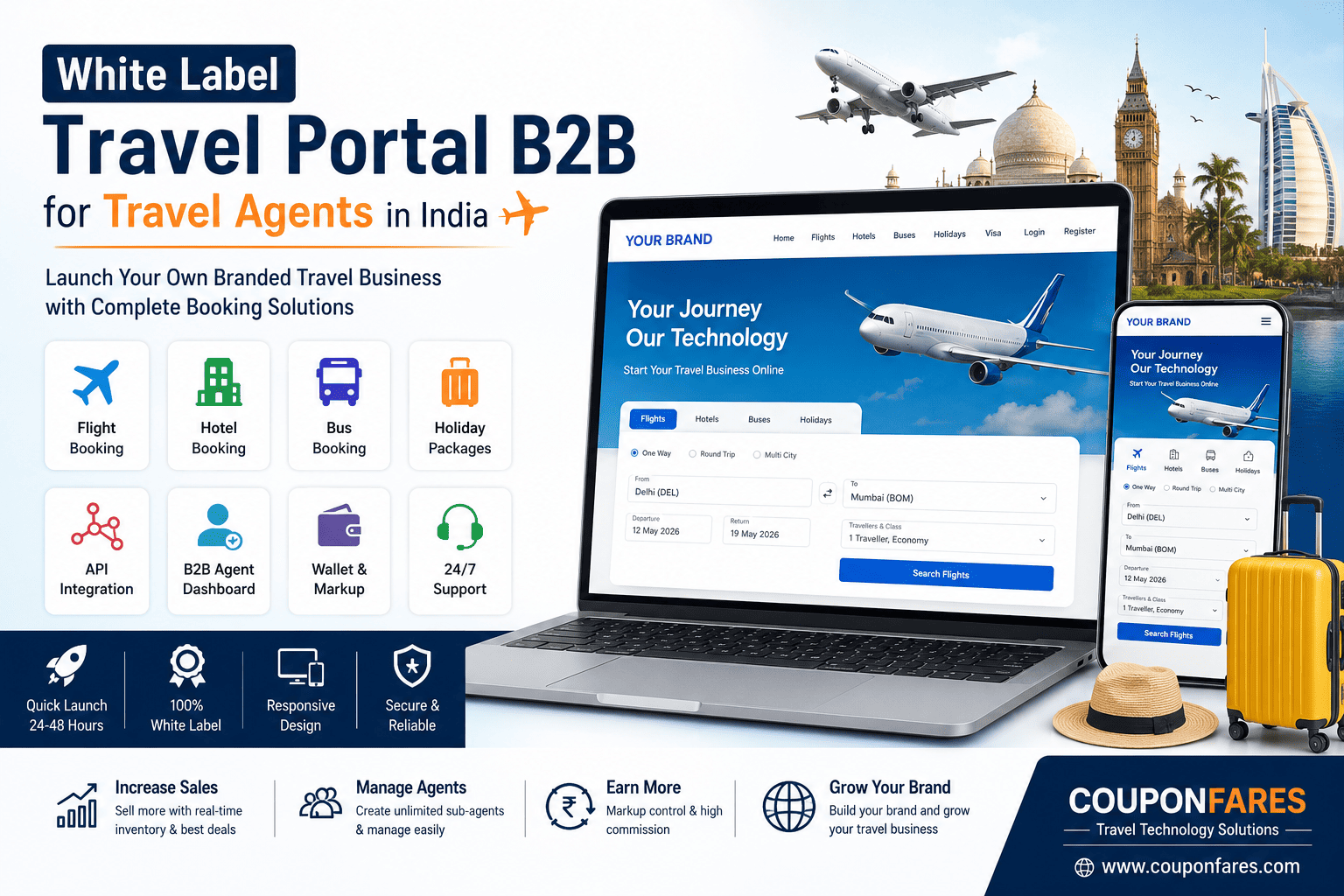 Free B2B White Label Travel Portal | Couponfares